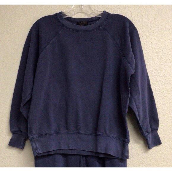J Crew Sweatshirt Pants Set Womens XXS Blue Loungewear Cotton - Picture 2 of 16